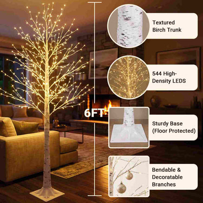Warm LED Birch Tree Decor