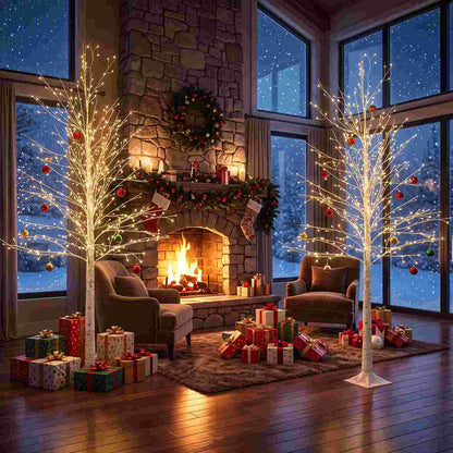 Warm LED Birch Tree Decor