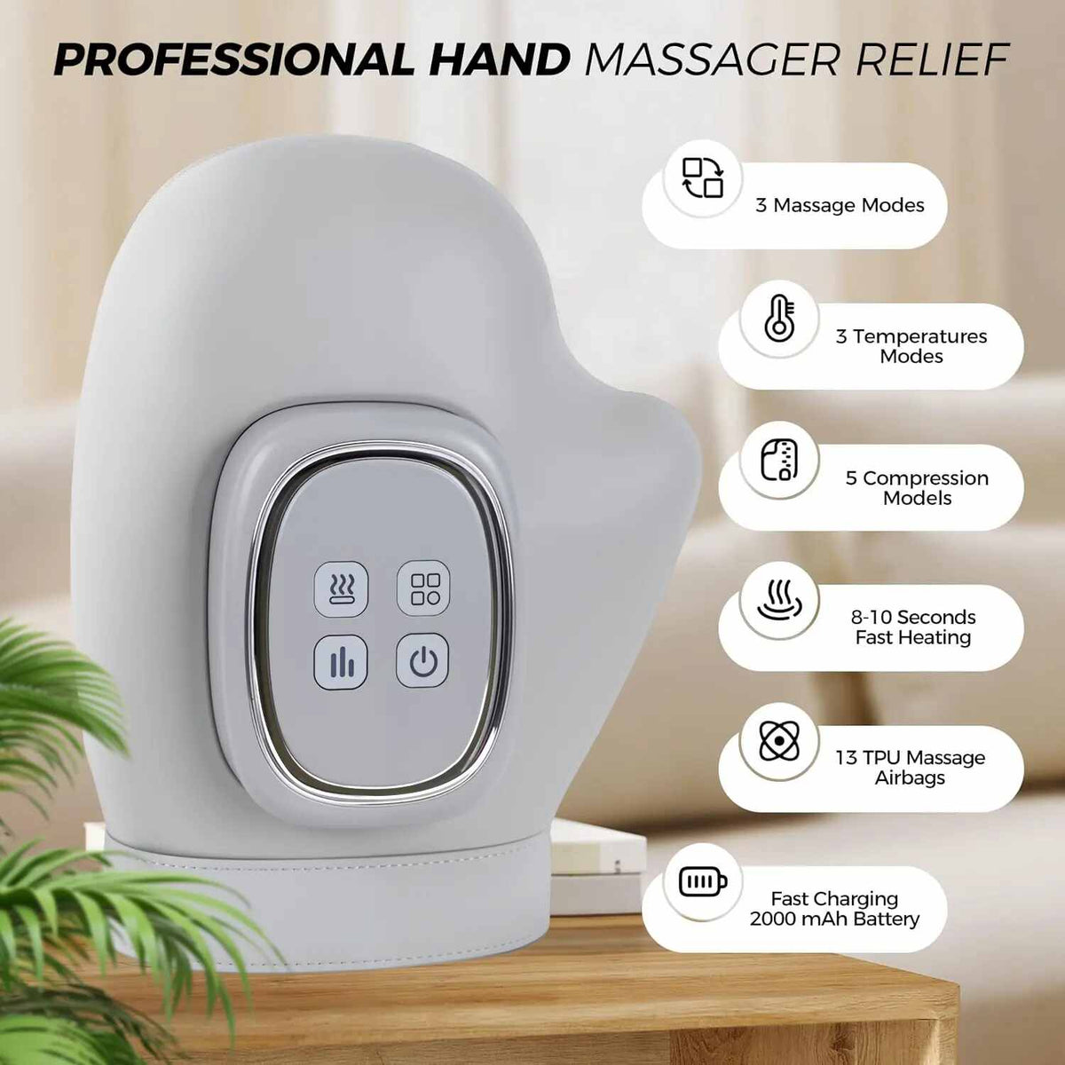 Heated Air Compression Hand Massager