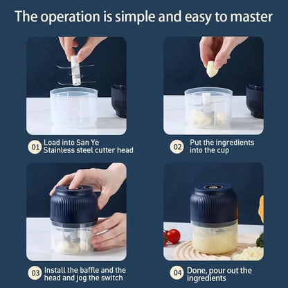 [BUY 1 GET 1 FREE] 300ML Cordless 4-Blade Food Chopper