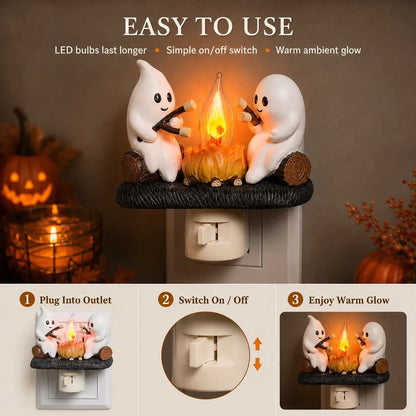 3D Flickering Campfire Plug-In Night Light