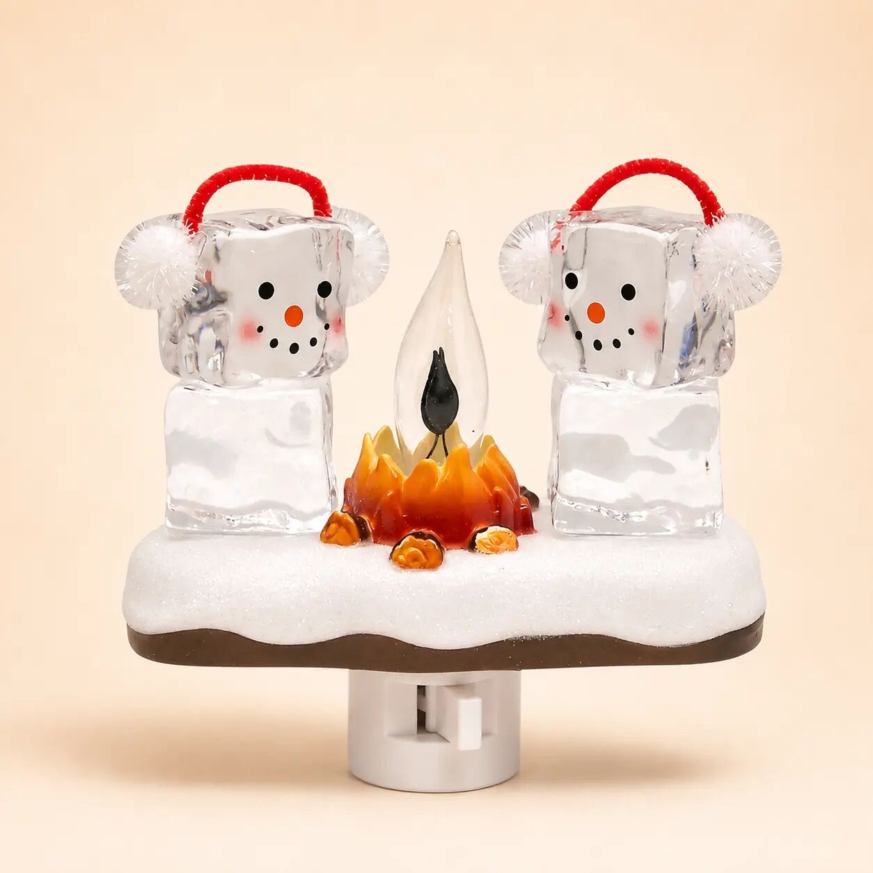 3D Flickering Campfire Plug-In Night Light