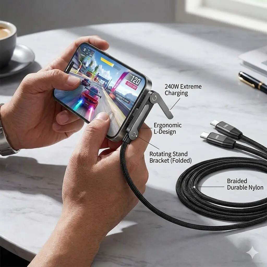 [BUY 1 GET 1 FREE] 2-in-1 Fast Charging Cable with Phone Stand
