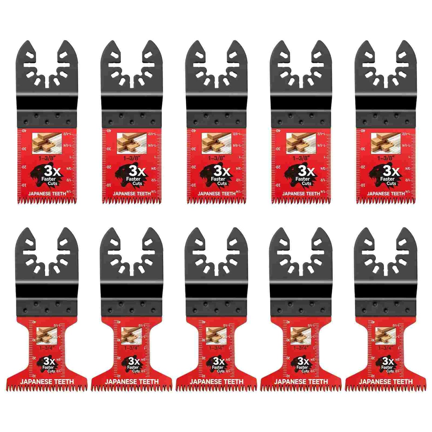 Japanese Tooth Oscillating Saw Blades 10-Pack