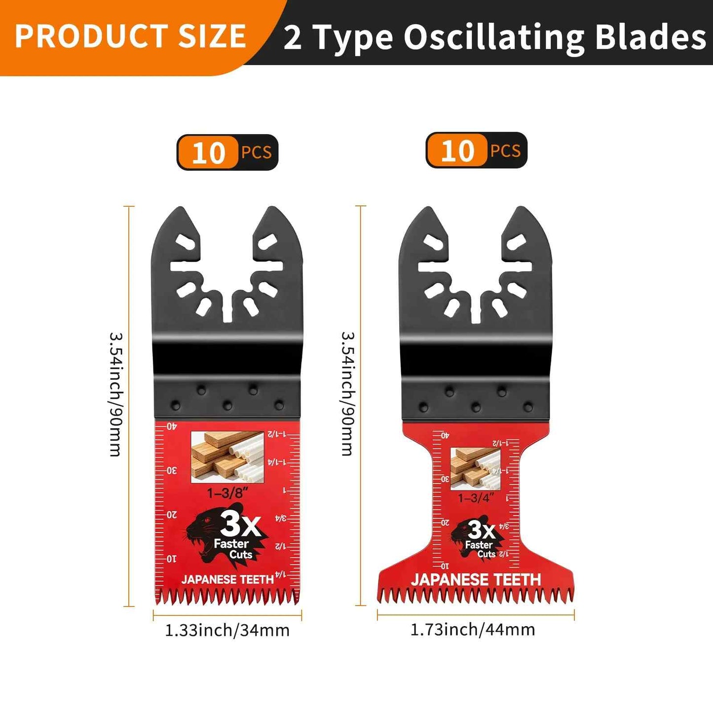 Japanese Tooth Oscillating Saw Blades 10-Pack