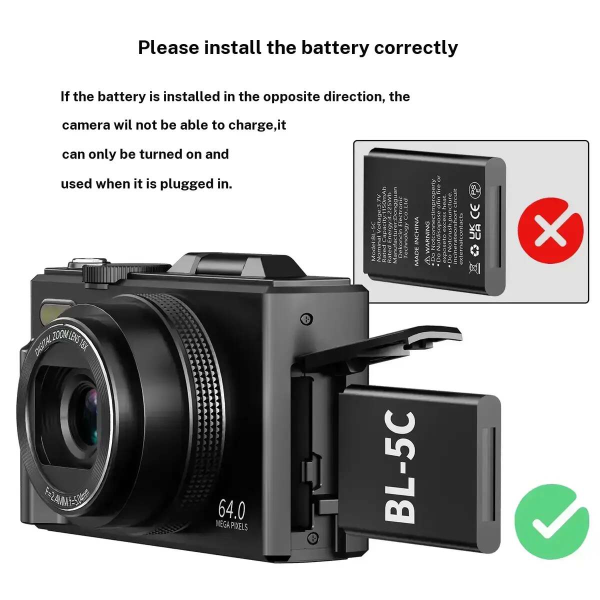 64MP 4K Digital Camera with Flip Screen