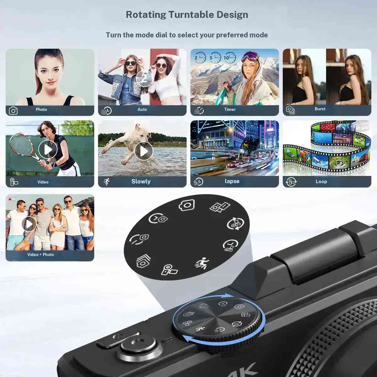 64MP 4K Digital Camera with Flip Screen