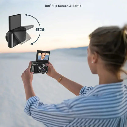 64MP 4K Digital Camera with Flip Screen