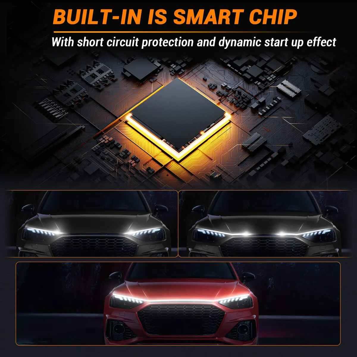 [BUY 1 GET 1 FREE] 71-Inch Waterproof Car Hood LED Strip