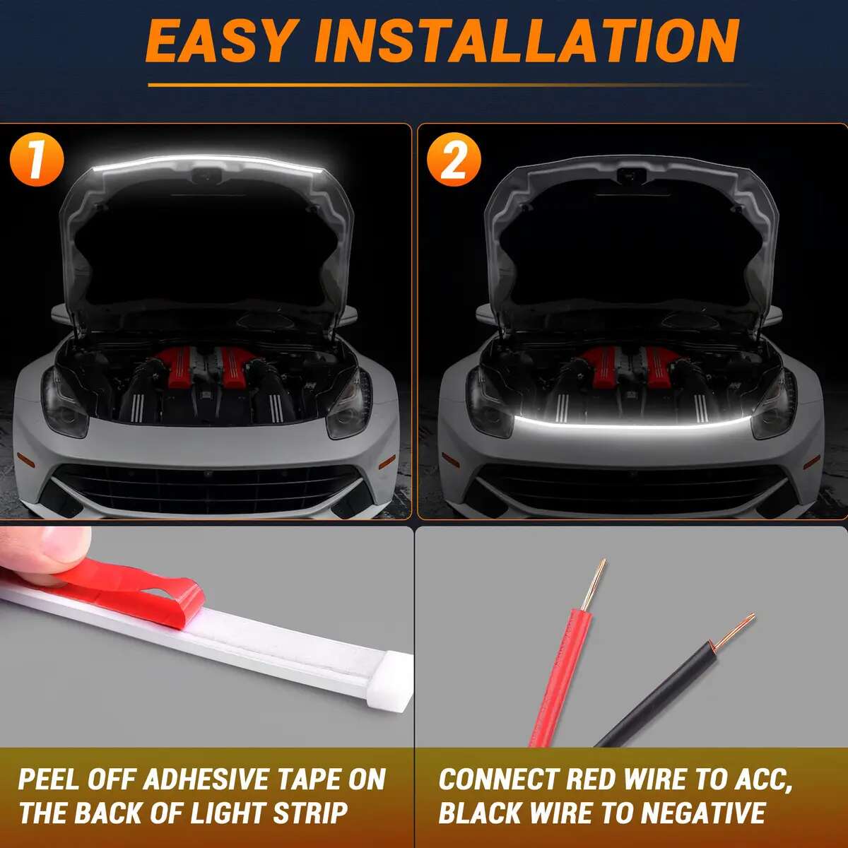 [BUY 1 GET 1 FREE] 71-Inch Waterproof Car Hood LED Strip