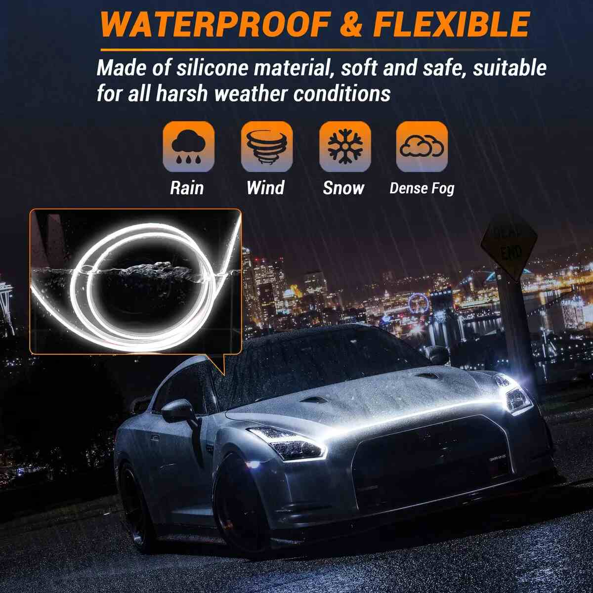 [BUY 1 GET 1 FREE] 71-Inch Waterproof Car Hood LED Strip
