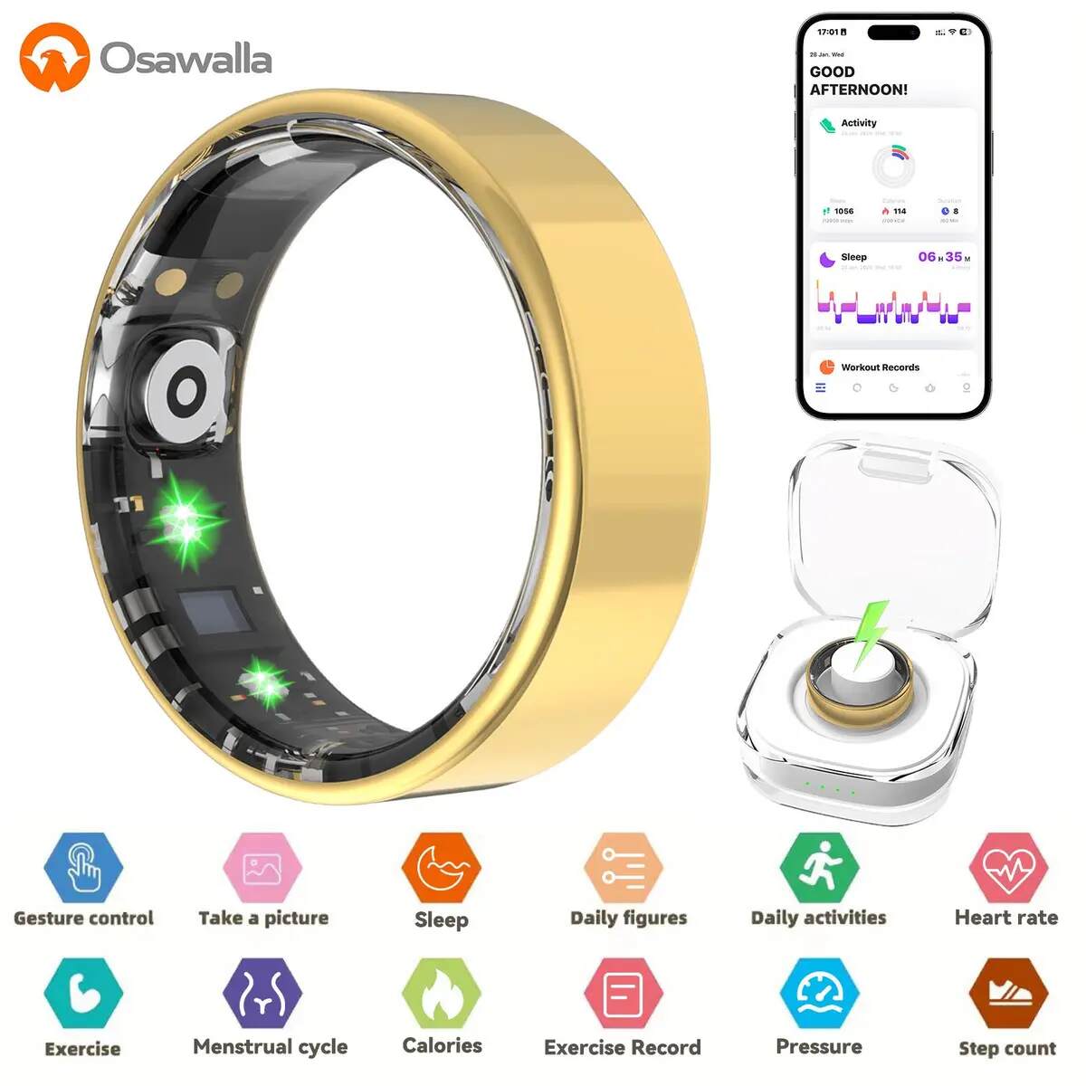 No-Subscription Waterproof Health Smart Ring