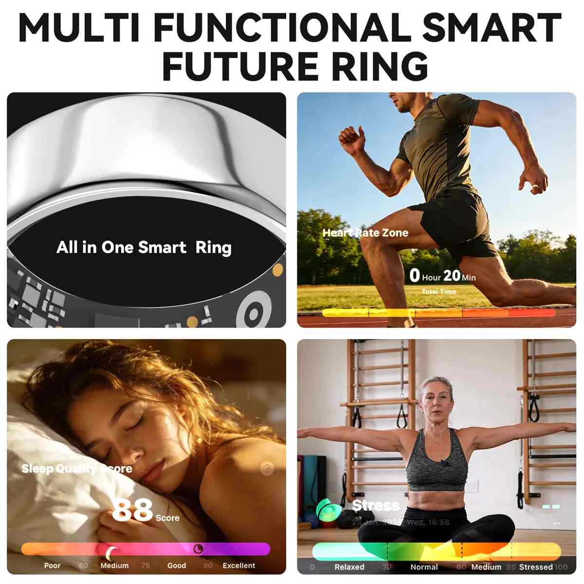 No-Subscription Waterproof Health Smart Ring