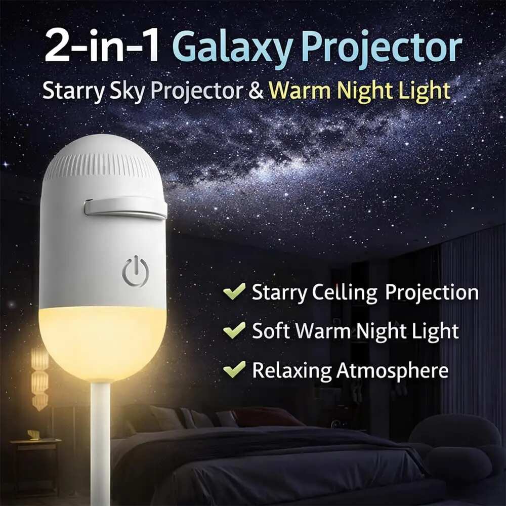 2-in-1 Galaxy Projector Night Light