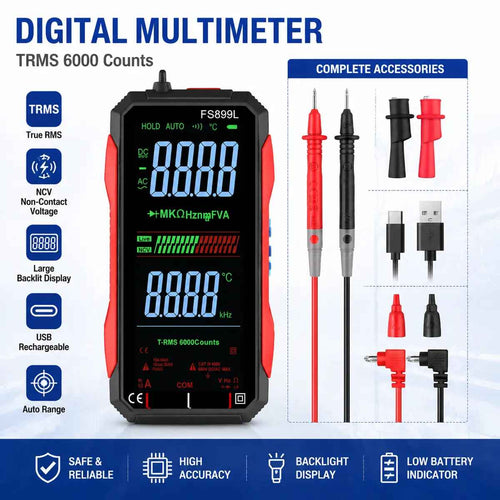 Rechargeable Auto-Ranging Digital Multimeter