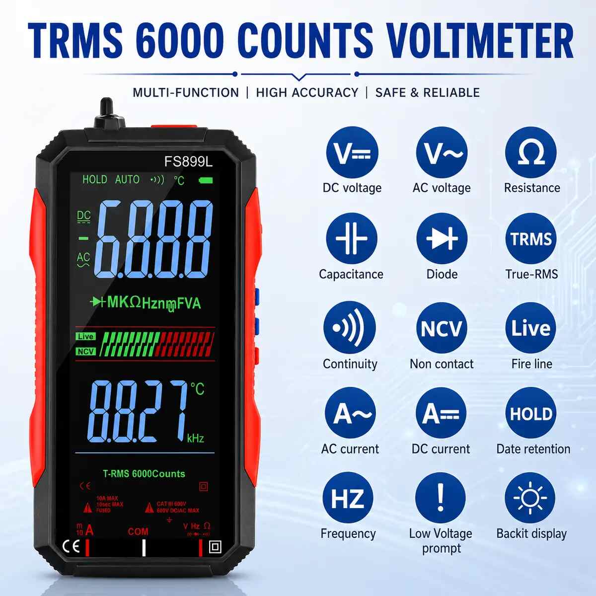 Rechargeable Auto-Ranging Digital Multimeter