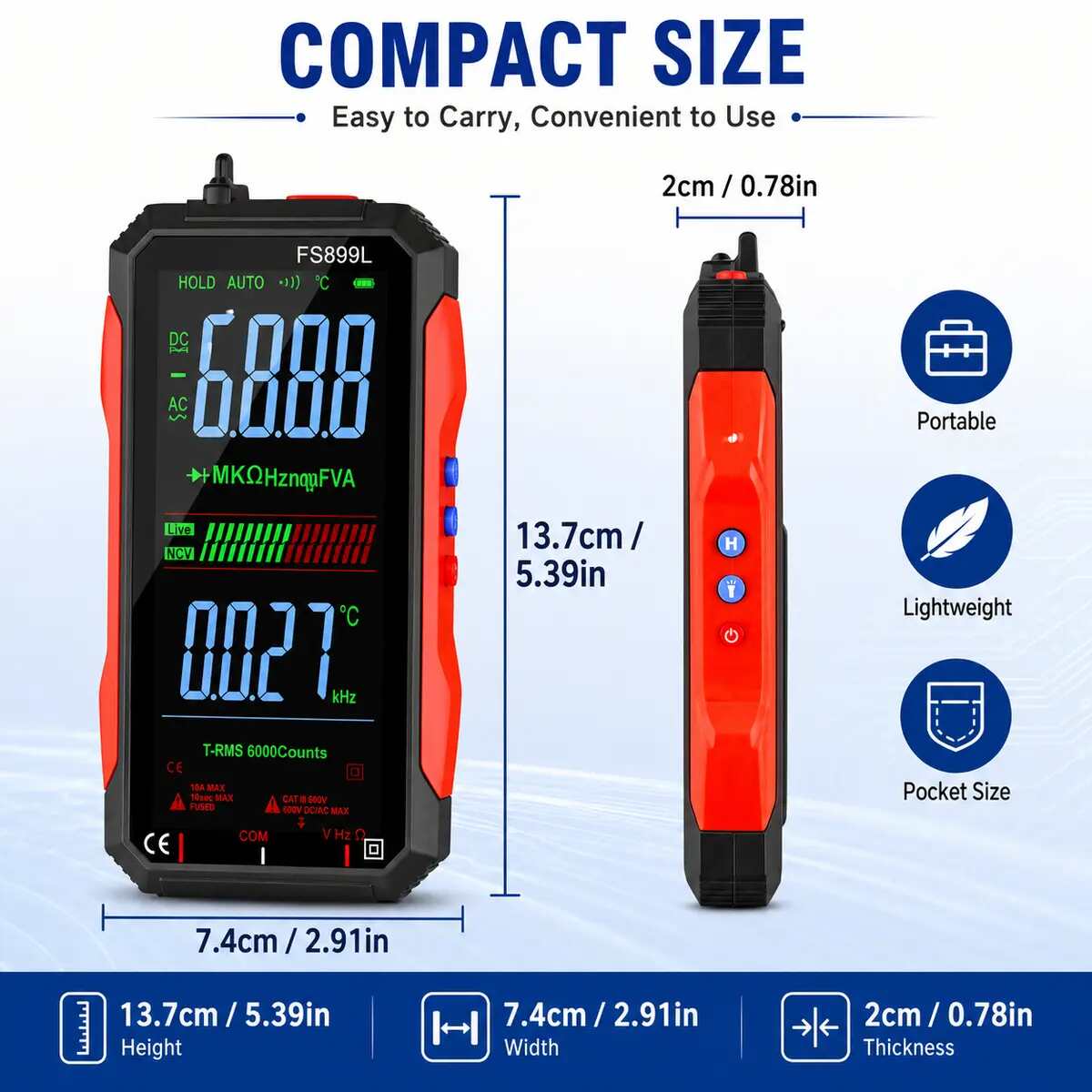 Rechargeable Auto-Ranging Digital Multimeter