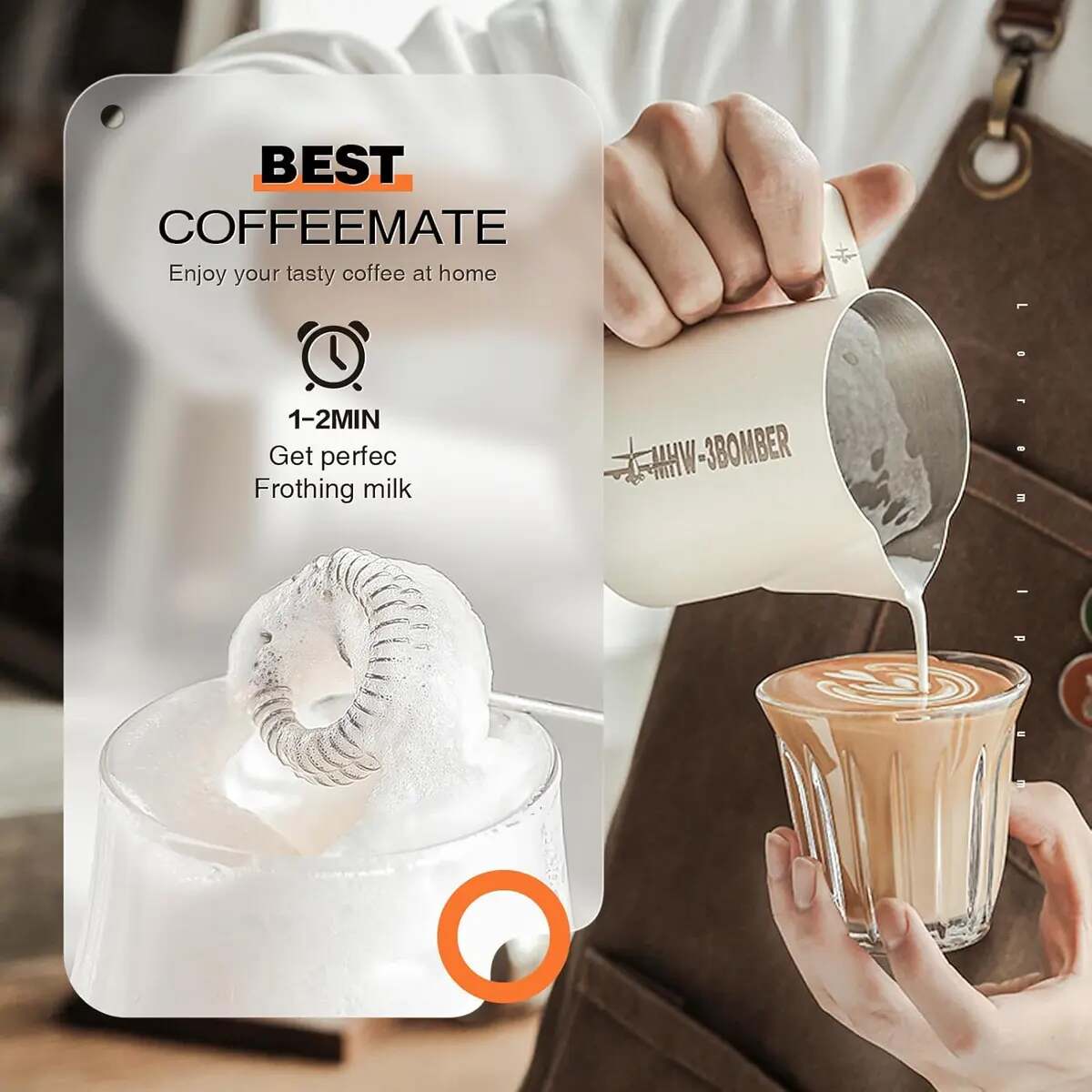 3-Head 3-Speed Rechargeable Milk Frother