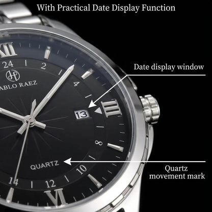 Round Dial Quartz Men's Watch Gift Box