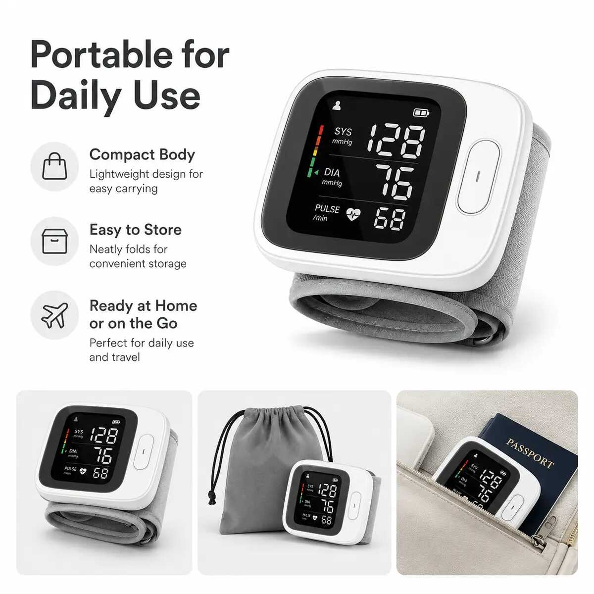 Portable Wrist Blood Pressure Monitor