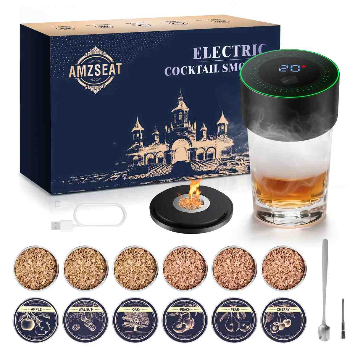 Rechargeable Whiskey Smoker Kit