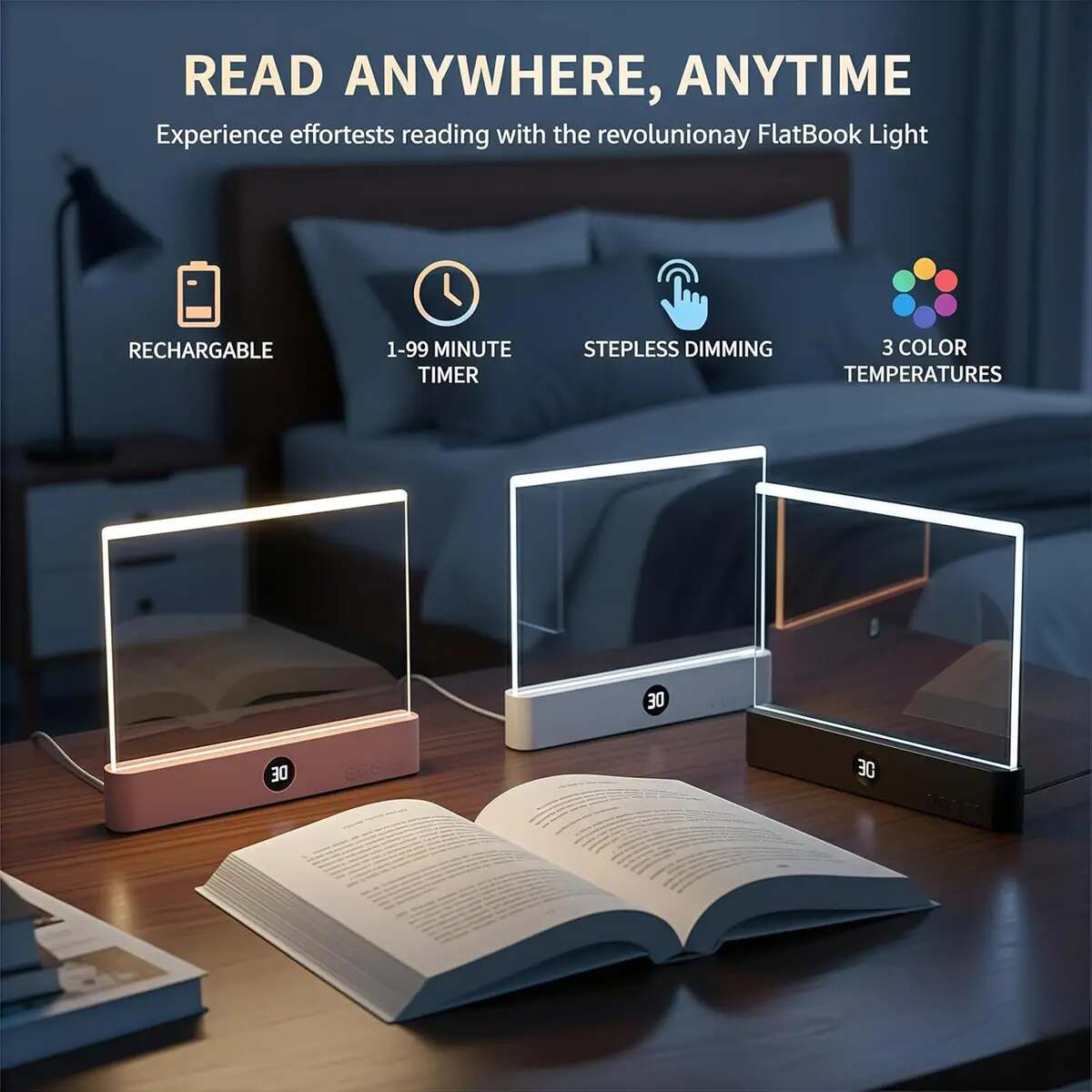 Ultra-Thin Rechargeable LED Flat Reading Light