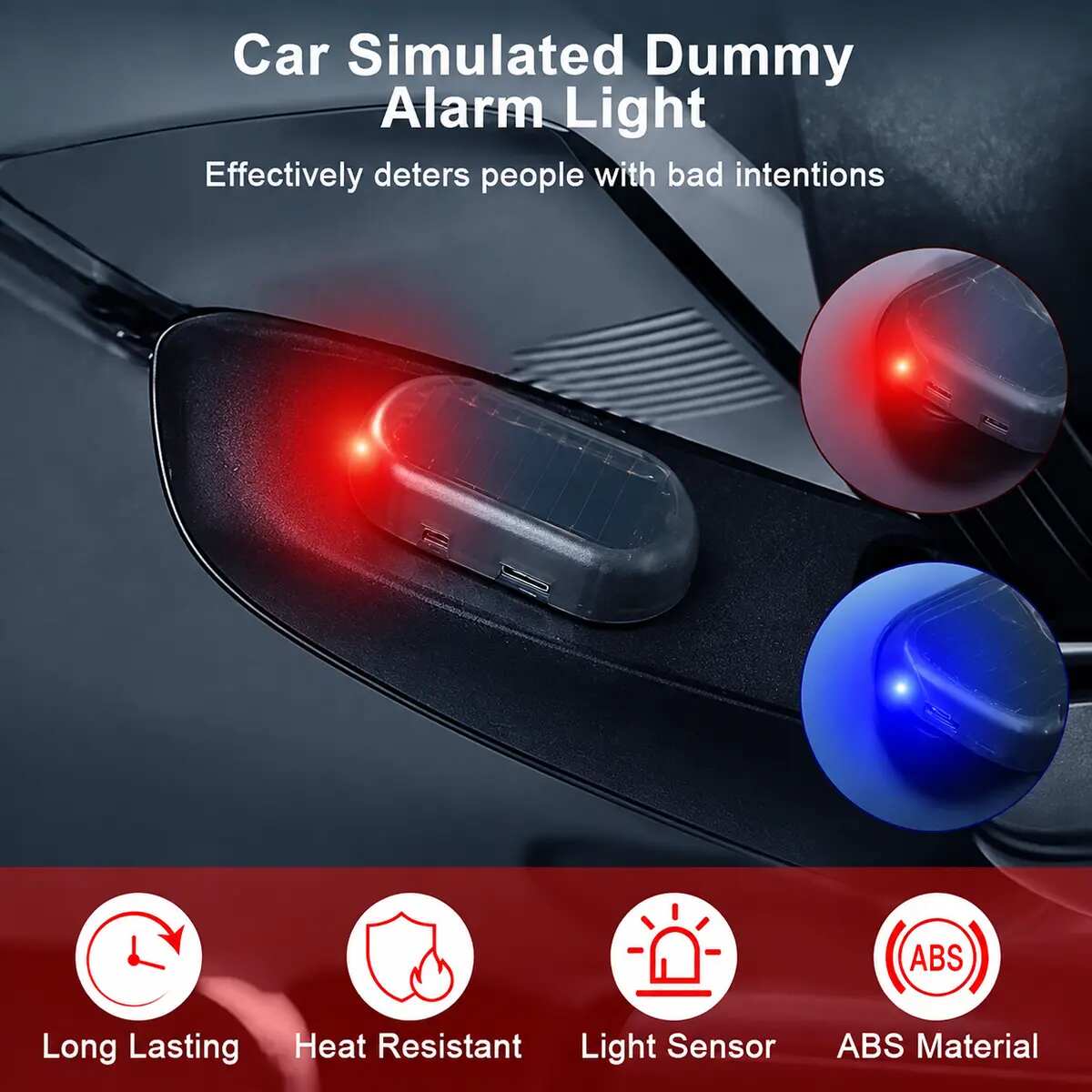 [BUY 1 GET 1 FREE] Solar Fake Car Alarm Warning Light