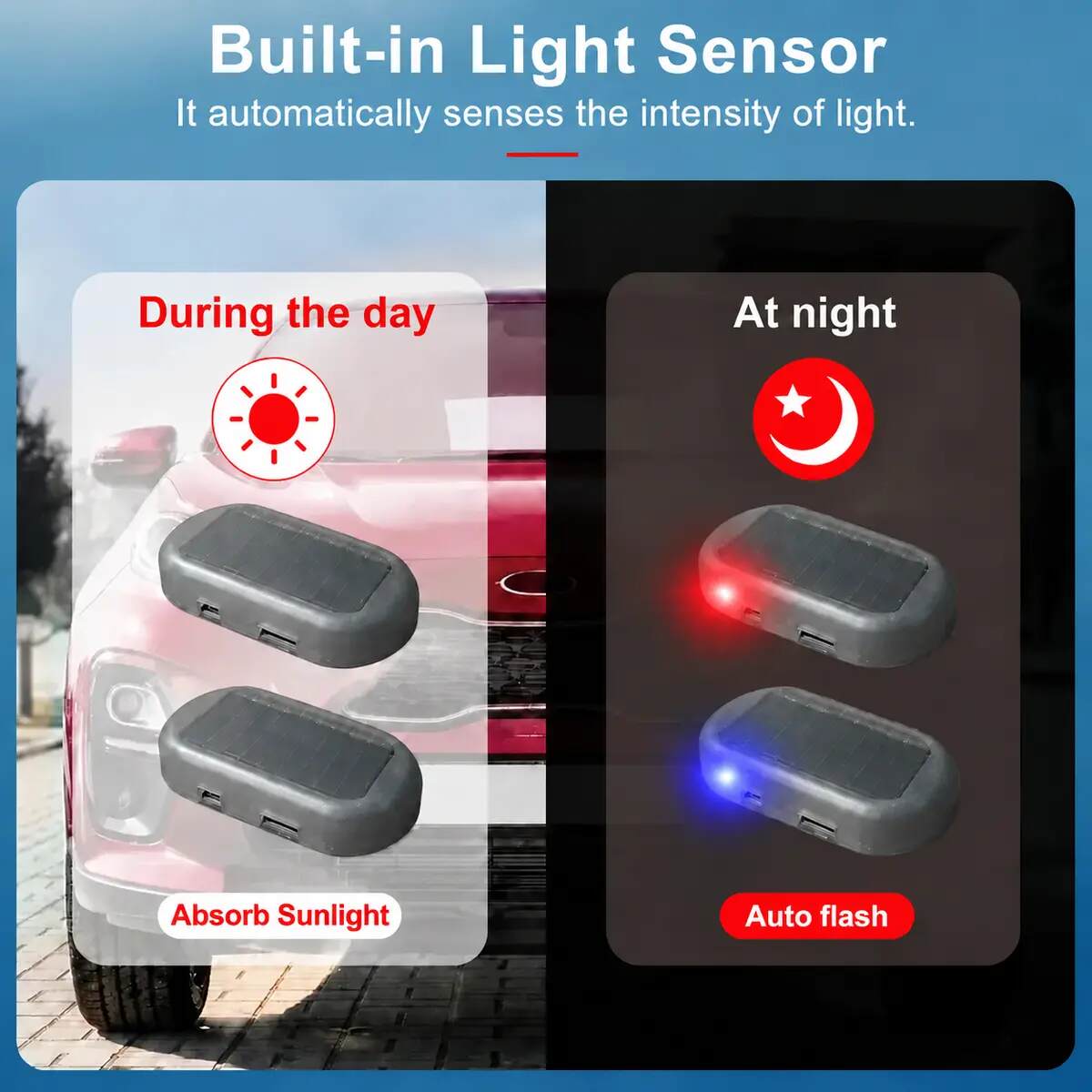 [BUY 1 GET 1 FREE] Solar Fake Car Alarm Warning Light
