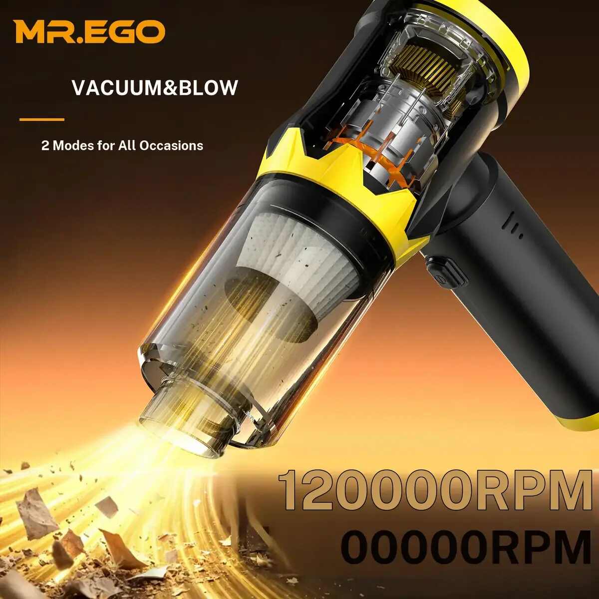 20000Pa 4-in-1 Cordless Car Vacuum
