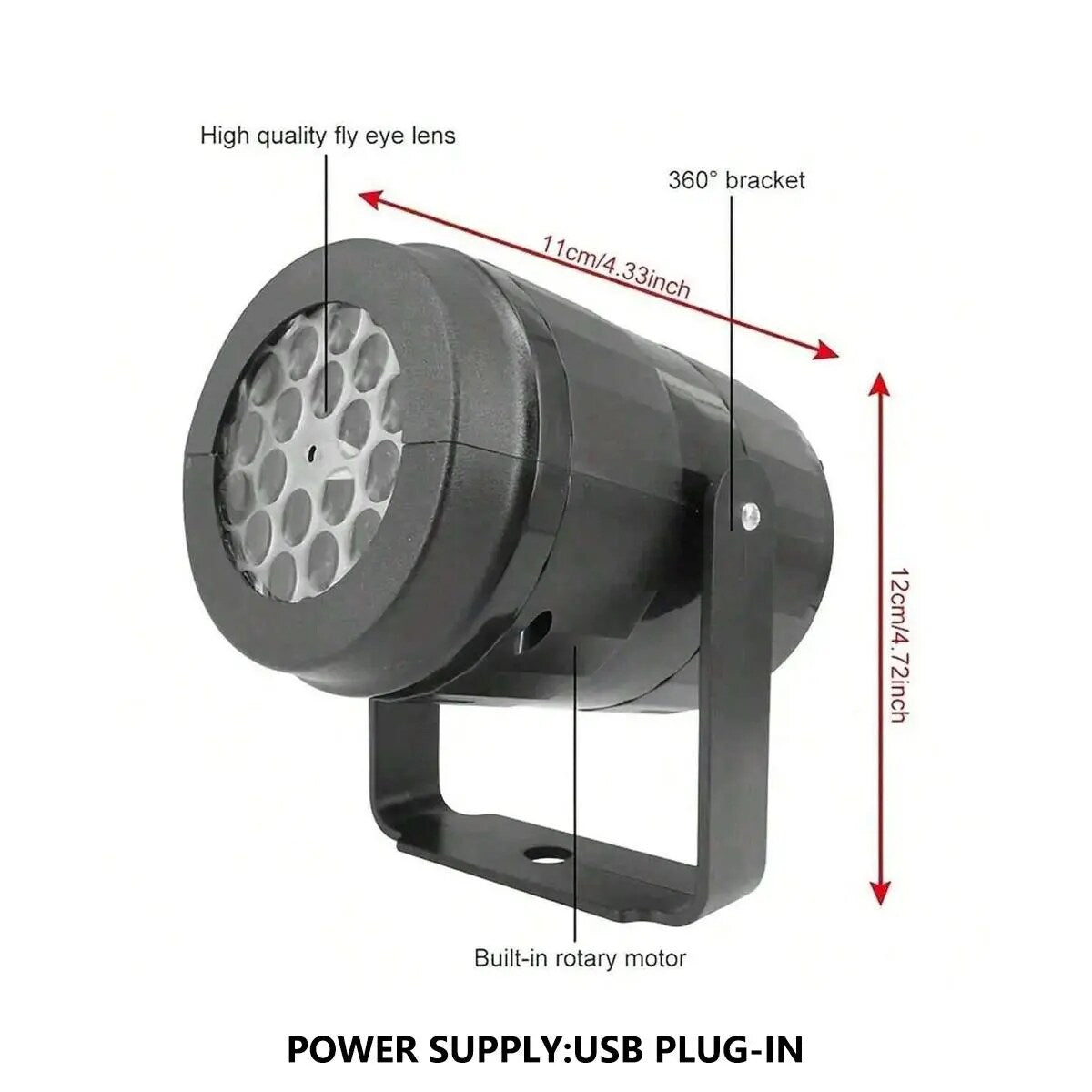 [BUY 1 GET 1 FREE] USB Rotating Christmas Projector Light
