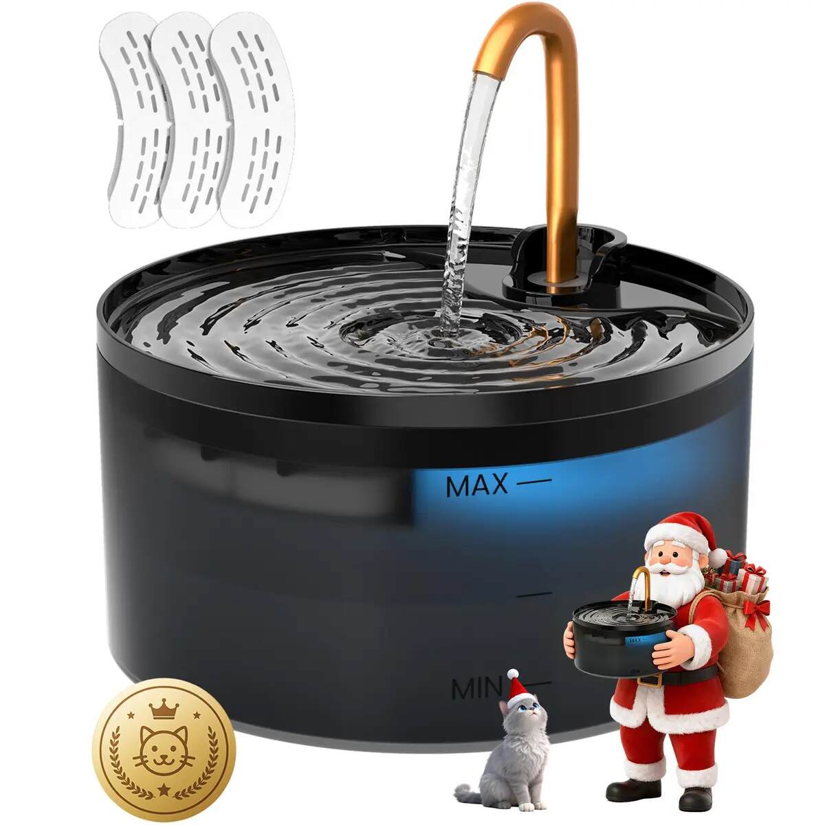 Silent Filtered Cat Water Fountain