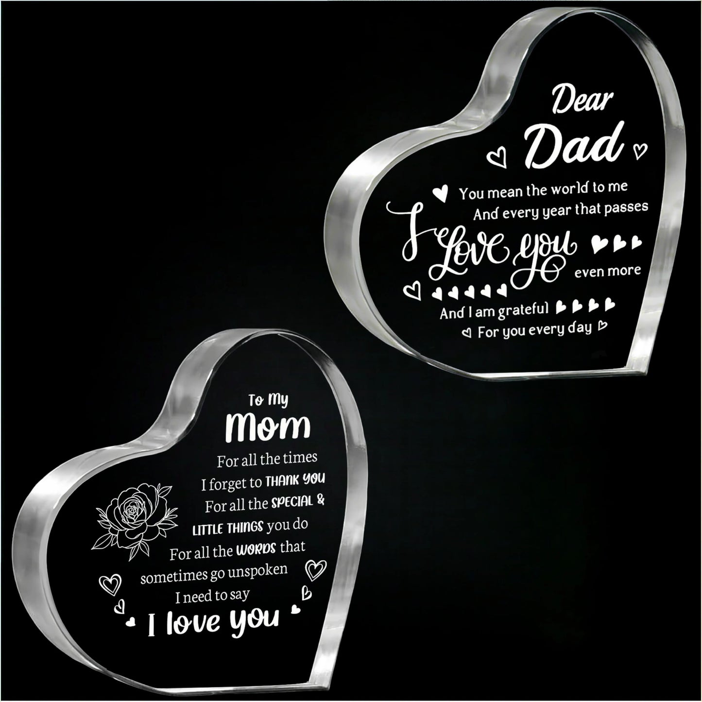 Heart Shaped Acrylic Decoration Block