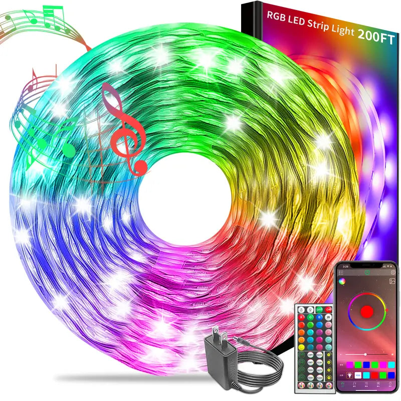 Smart RGB LED Strip Lights | Music Sync & App Remote Control
