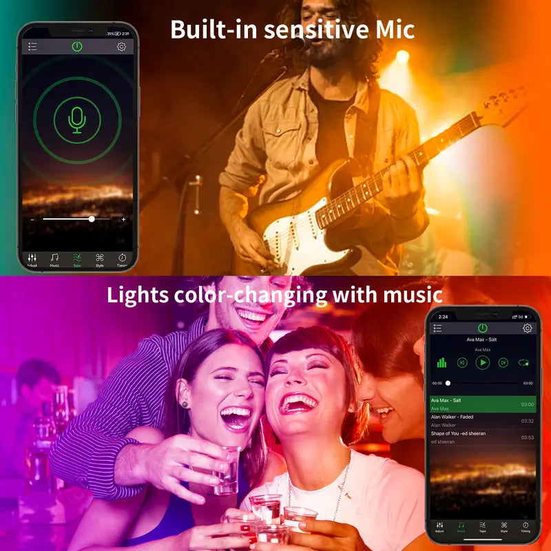 Smart RGB LED Strip Lights | Music Sync & App Remote Control