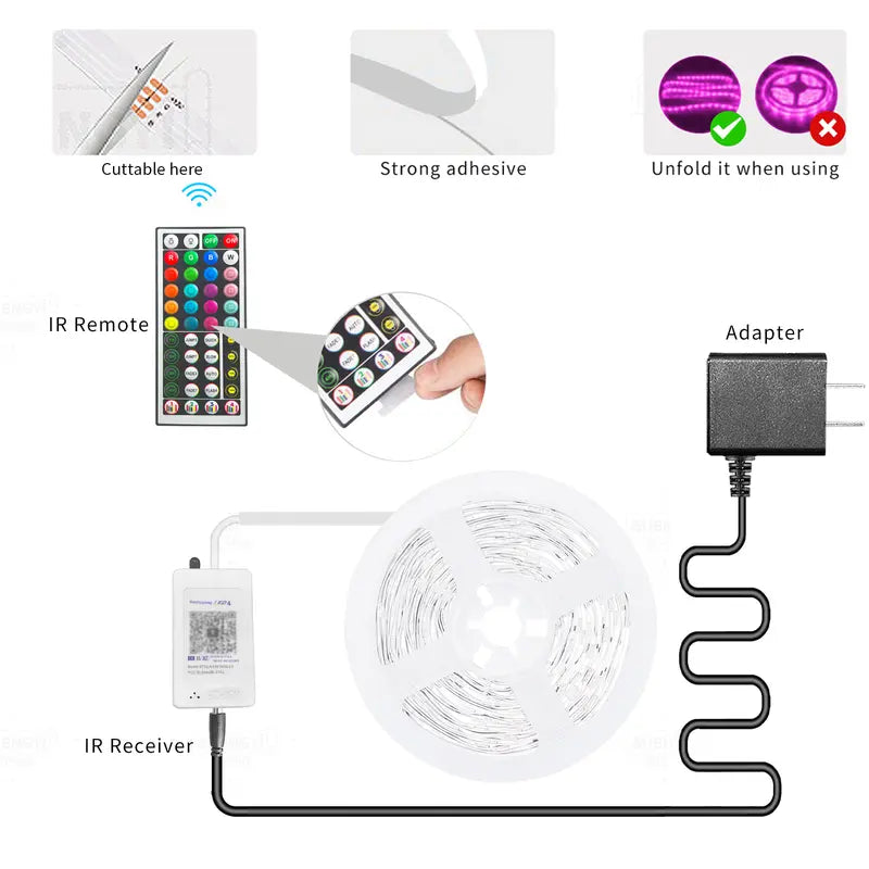 Smart RGB LED Strip Lights | Music Sync & App Remote Control