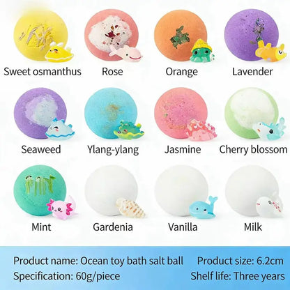 12-Pack Kids Bath Bombs with Surprise Toys Inside