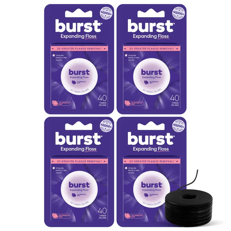 Watermelon Mint Expanding Dental Floss - Black Expanding