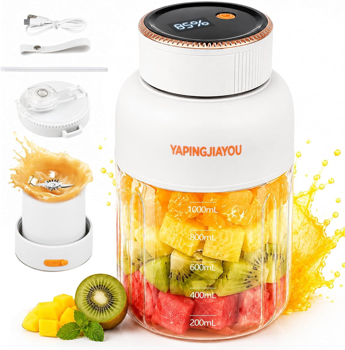 Cream White portable blender, 33 oz