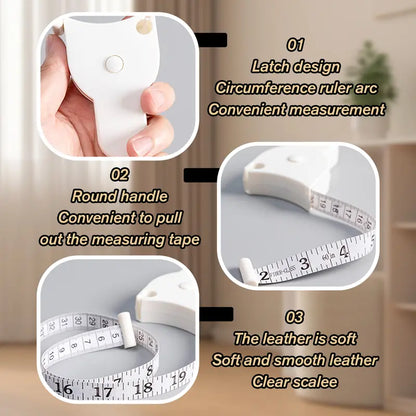 White retractable body measuring tape — original product photo 8