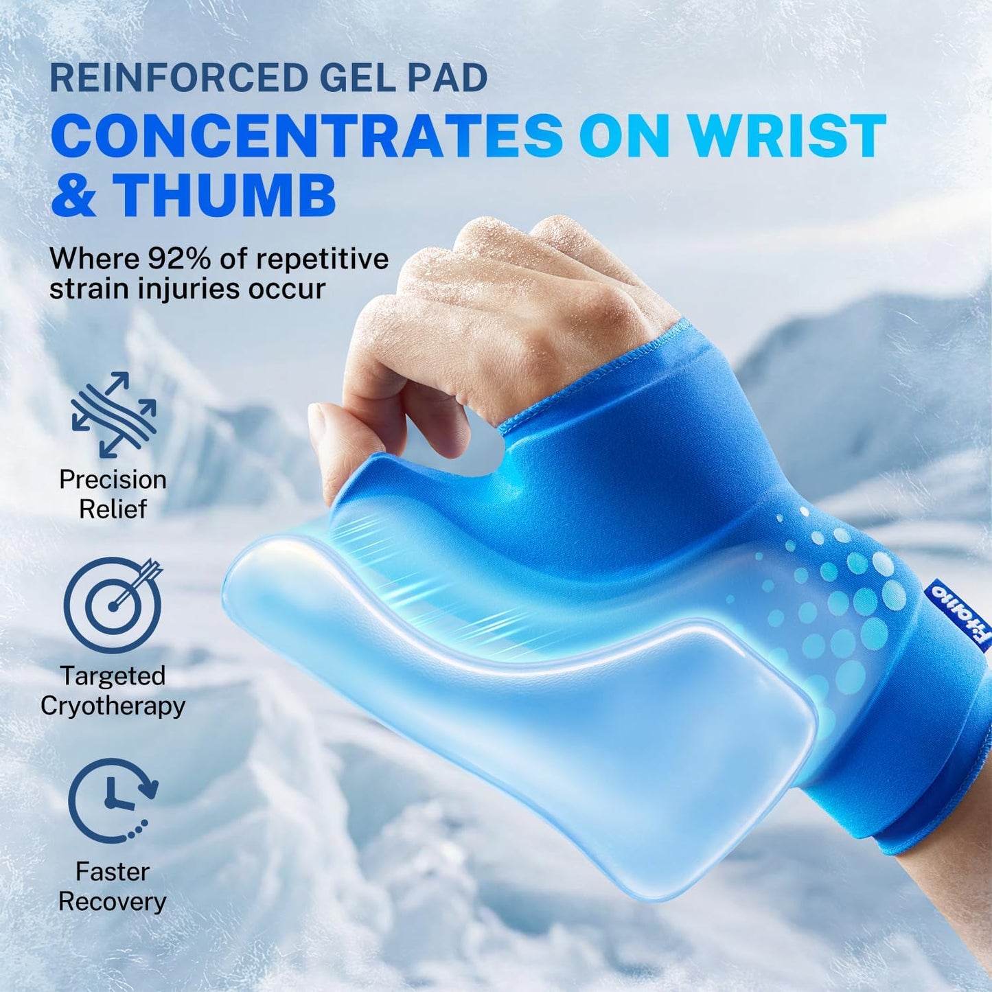 Thumb & Wrist Ice Pack Wrap, Thickened Ice Gel Pad