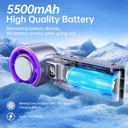 Portable fan Handheld High Speed Fan 199 Adjustable Levels Foldable
