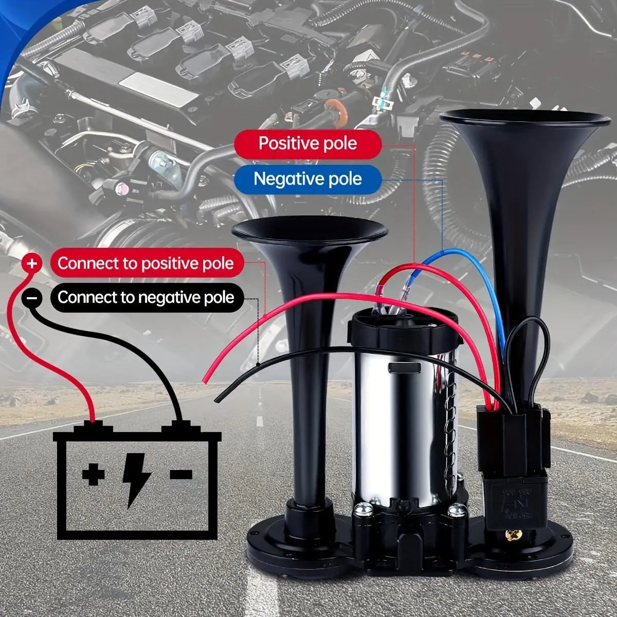 12V 130DB Air Horn Dual Horn