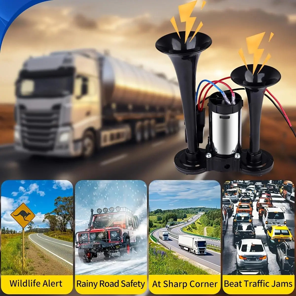 12V 130DB Air Horn Dual Horn