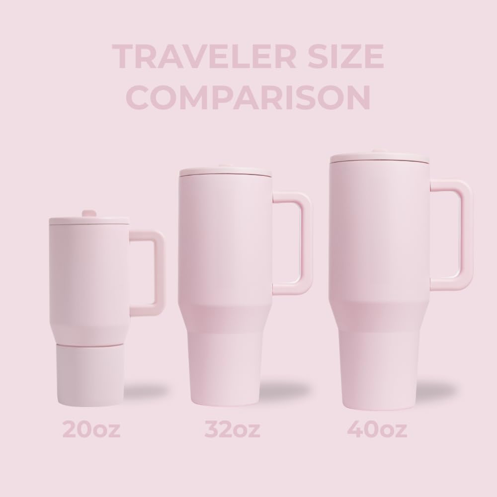 Leak-Proof Insulated Tumbler with Flip Straw & Cup Holder Fit Flasks Lid Drinkware