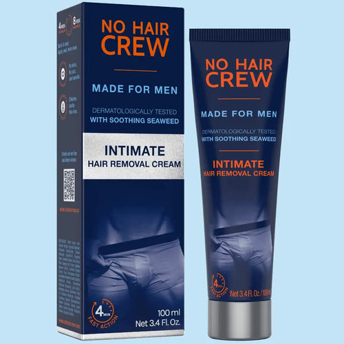 No Hair Crew INTIMATE Hair Removal Cream for Men - Gentle Foam Formula
