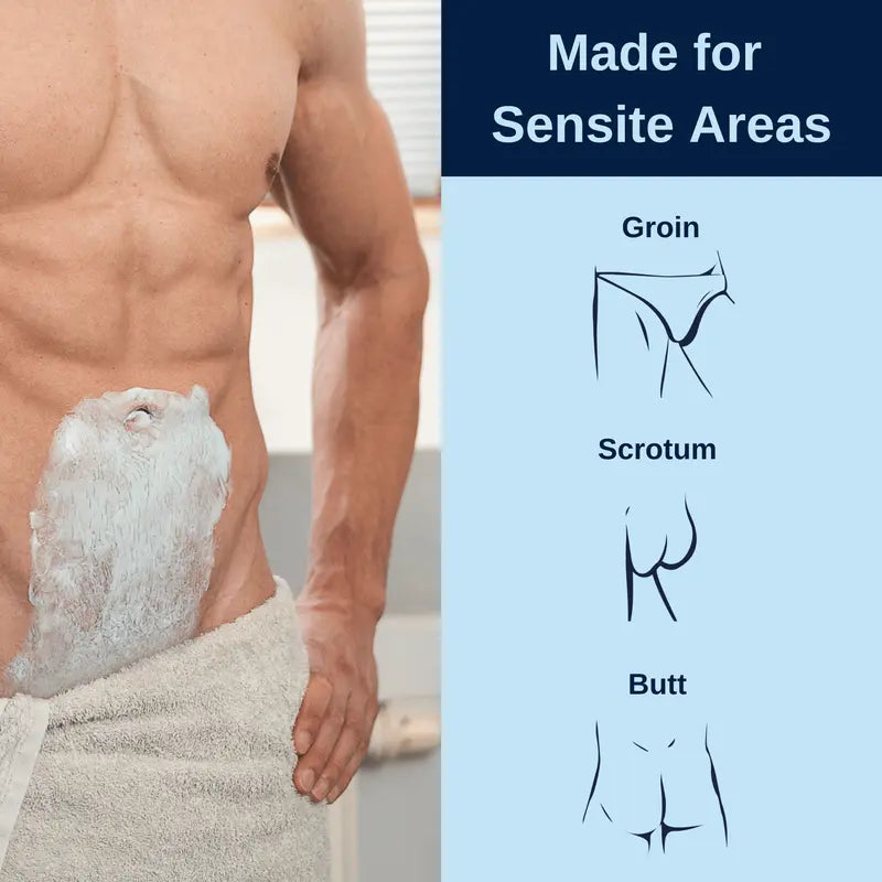 No Hair Crew INTIMATE Hair Removal Cream for Men - Gentle Foam Formula