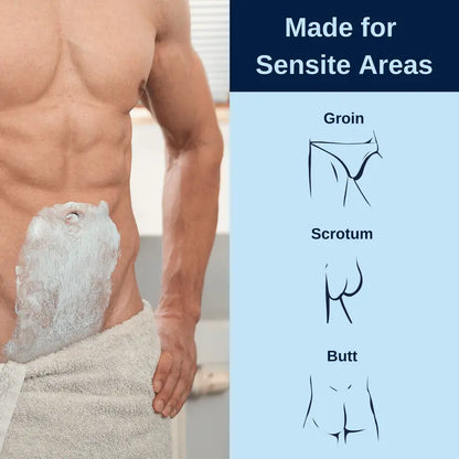 No Hair Crew INTIMATE Hair Removal Cream for Men - Gentle Foam Formula