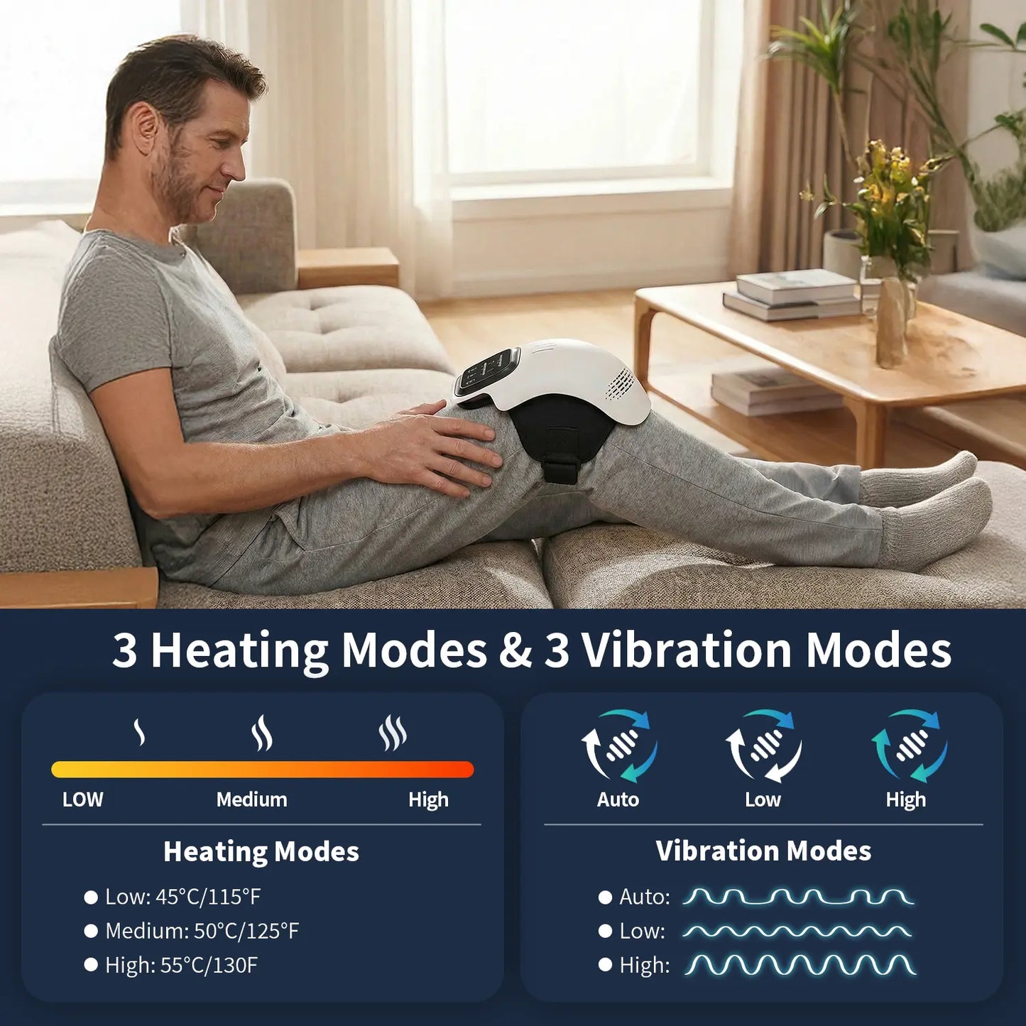 1 Piece Portable Comfort Electric Knee Massager Rechargeable Knee Massage Machine