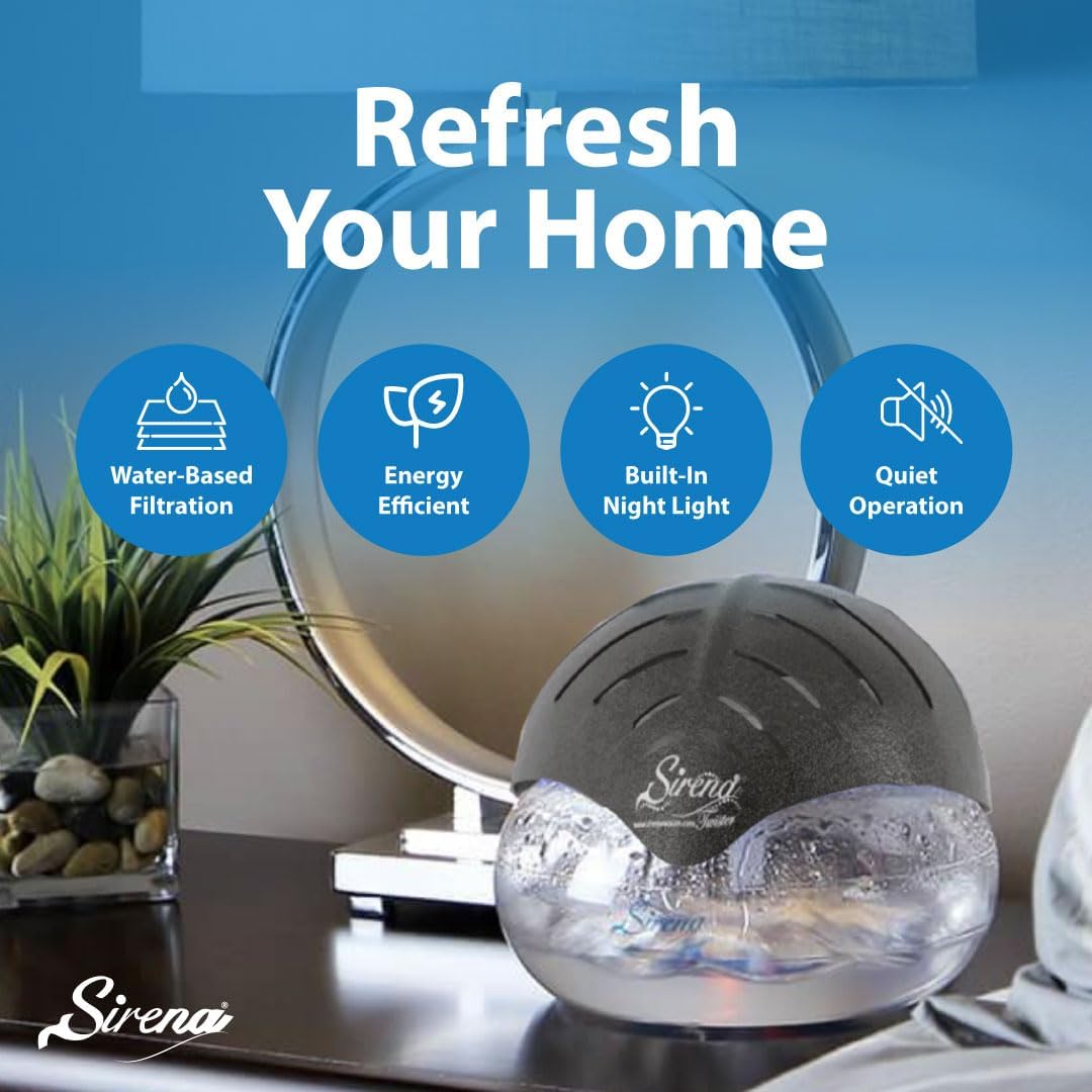 Black The Original Air Purifier Water Filter Air Cleaner For Home Essential Oil Aromatizer