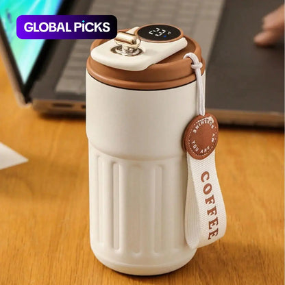 Temperature Display Travel Mug with Carry Loop — 0